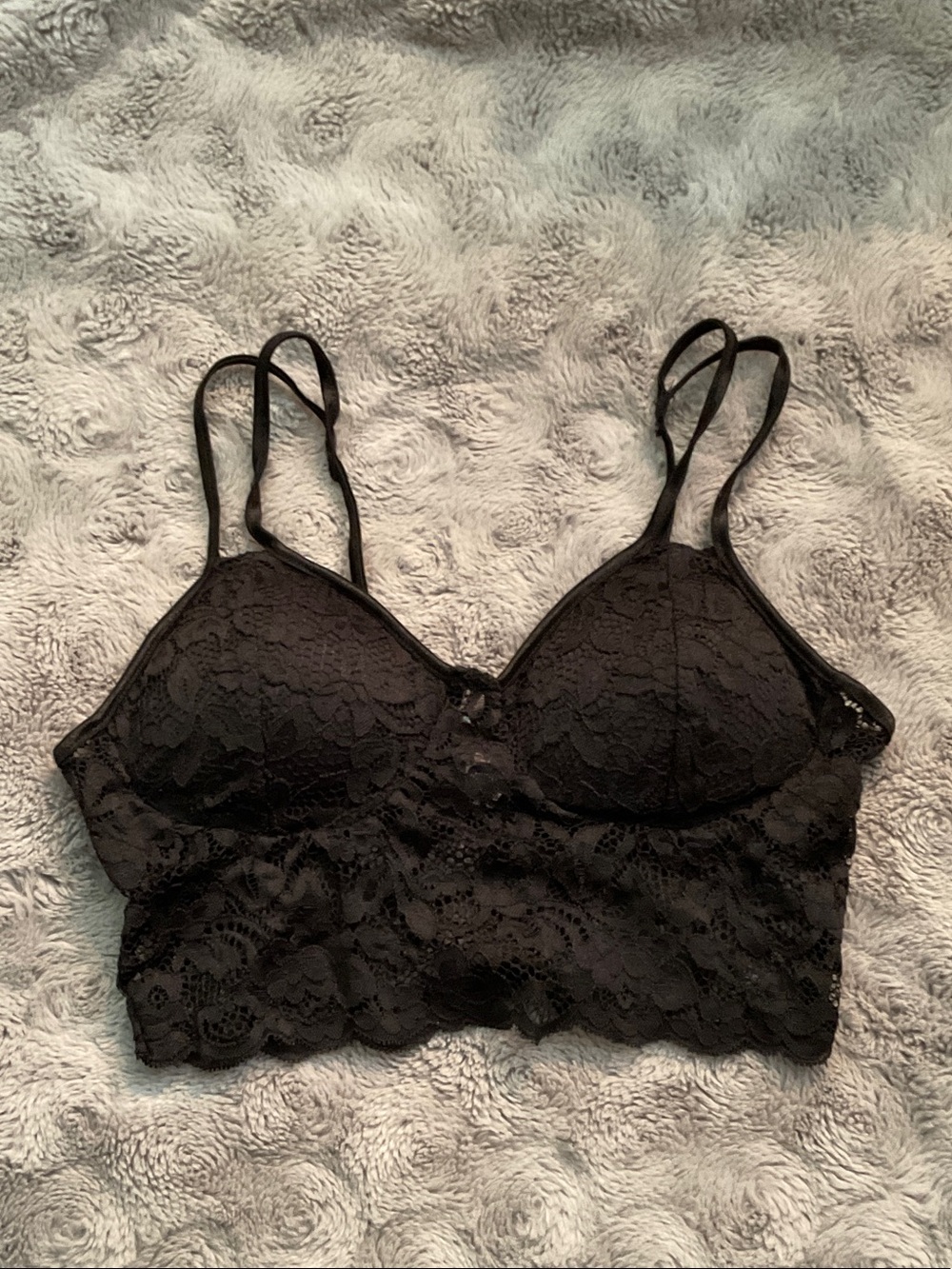 Bozzolo a'gaci Black Lace Longline Bralette Crop Top